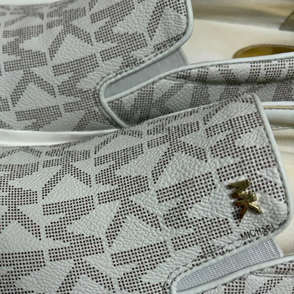 Womens Michael Kors Keaton Slip-on Sneakers White Sz 9 - Picture 9 of 11